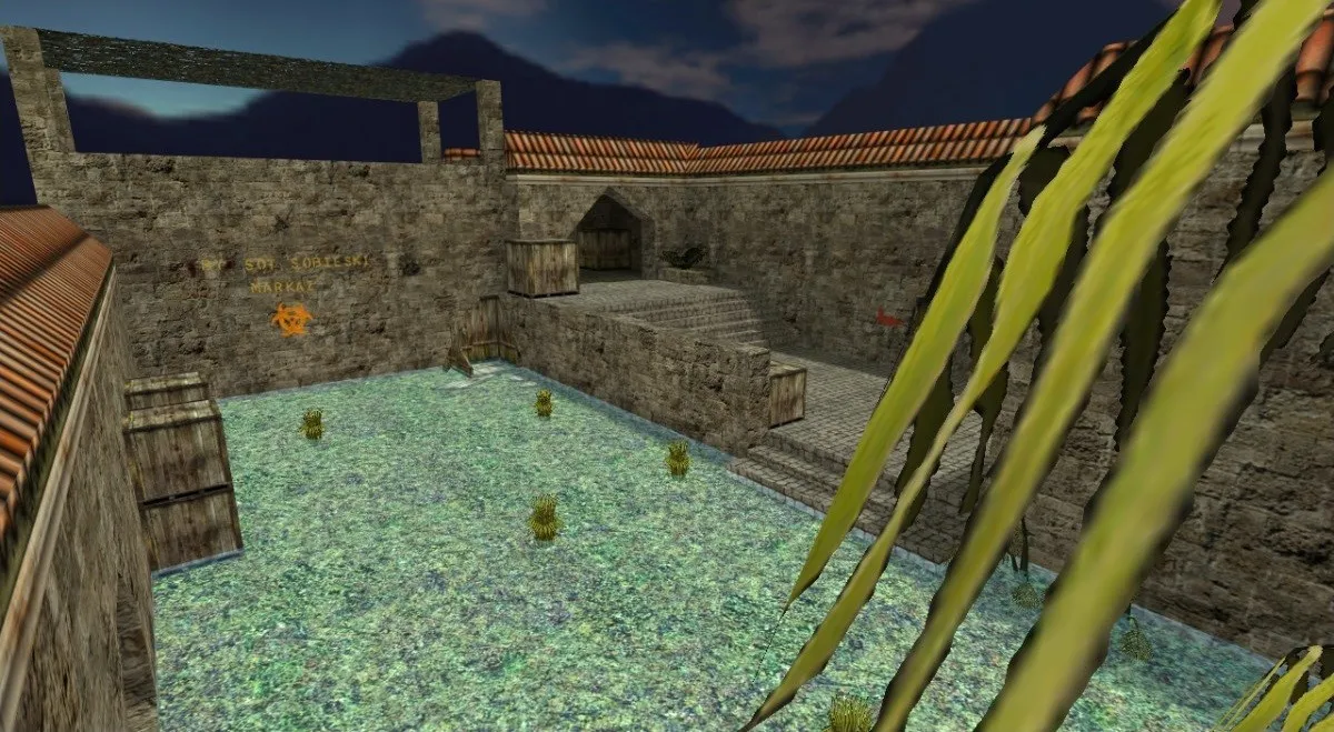 Скриншот  Карта de_evening для CS 1.6: баланс сторон, точки, .nav для ботов, оптимизация wpoly/epoly