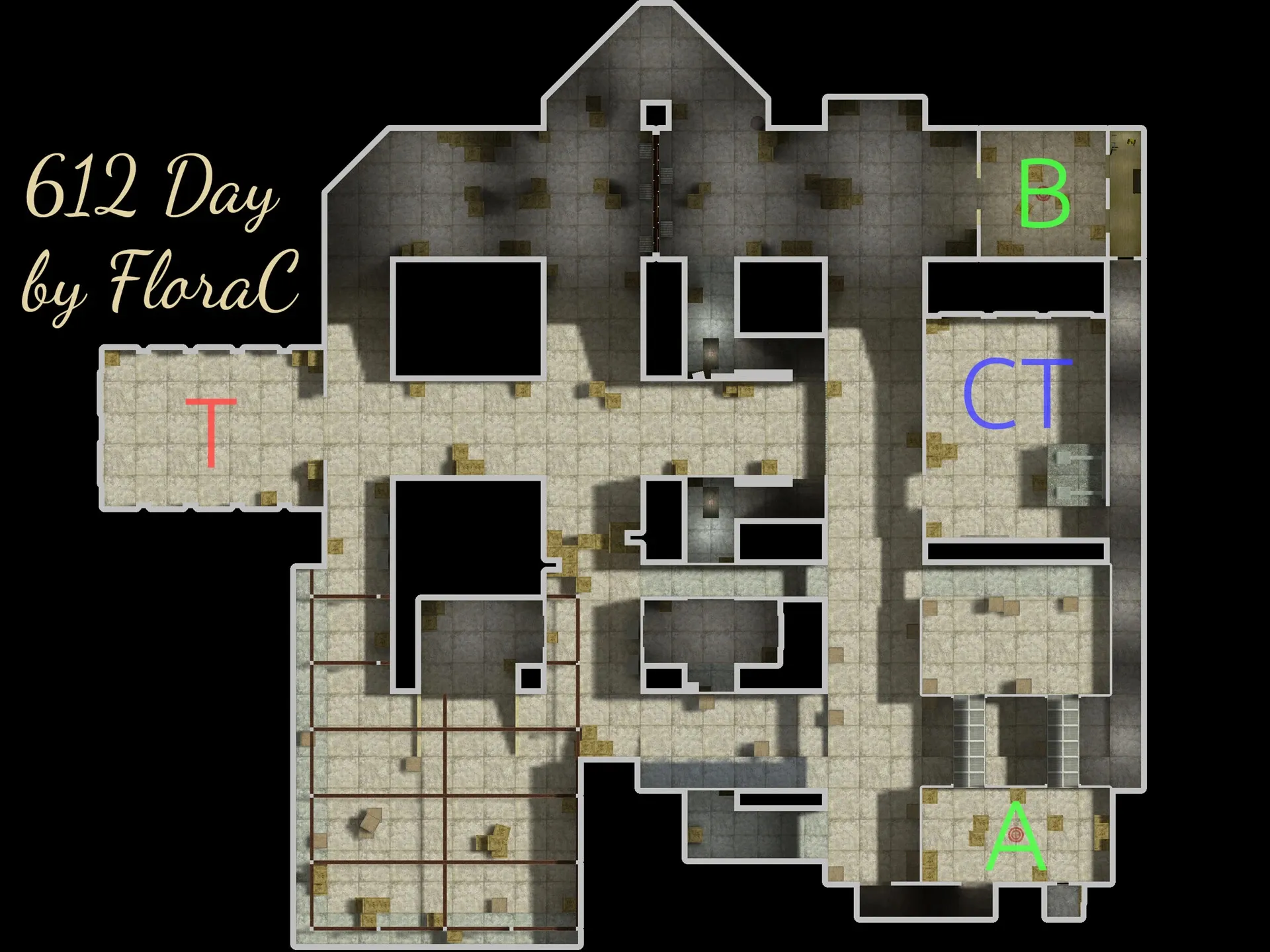 Скриншот  Карта de_612day_z для CS 1.6: точки, баланс сторон, .nav, оптимизация wpoly/epoly и советы под ботов