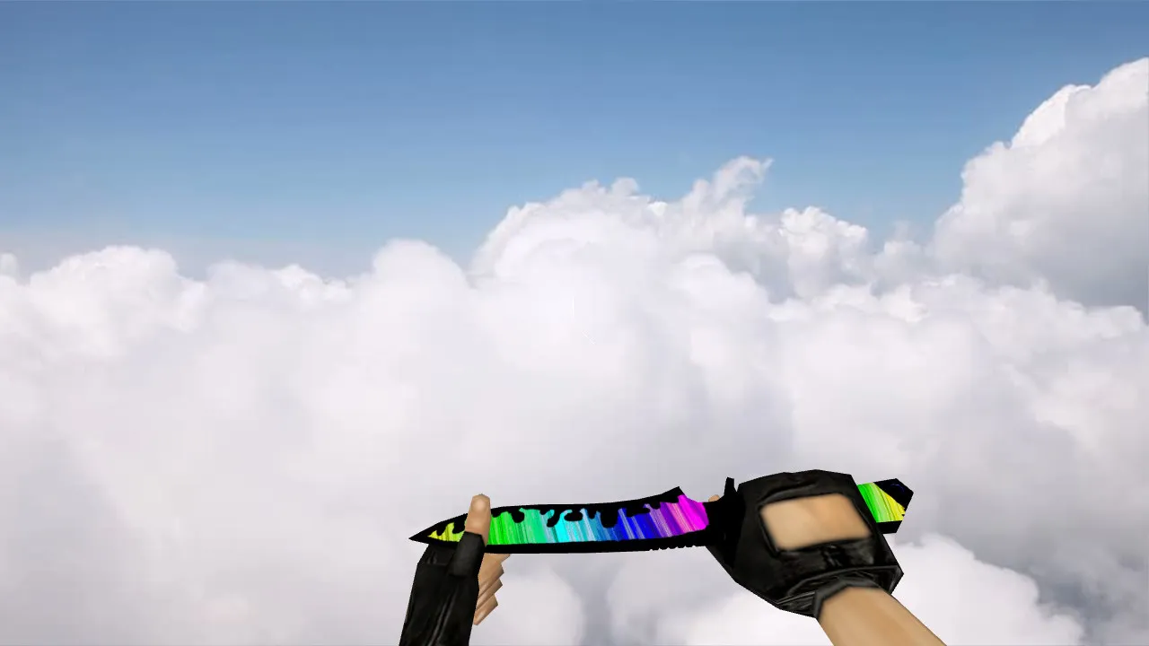 Скриншот Модель ножа Default Knife Rainbow для CS 1.6: v_ и p_ модели, звук, анимация осмотра, текстуры