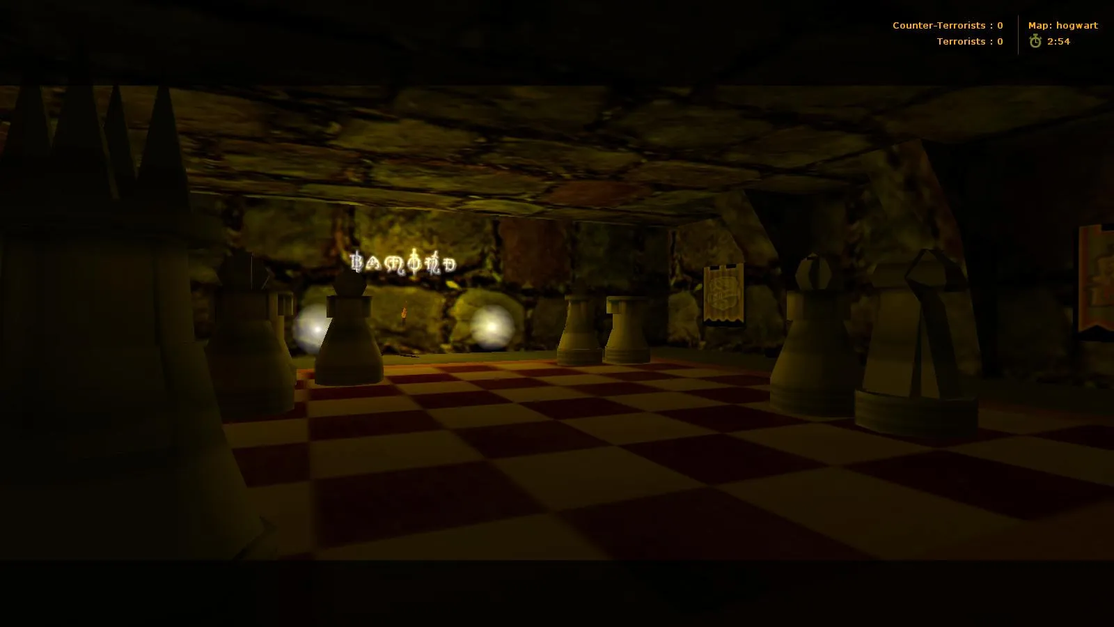 Скриншот  Карта deathrun_hogwarts для CS 1.6: deathrun-режим, точки, маршруты, .nav и оптимизация wpoly/epoly