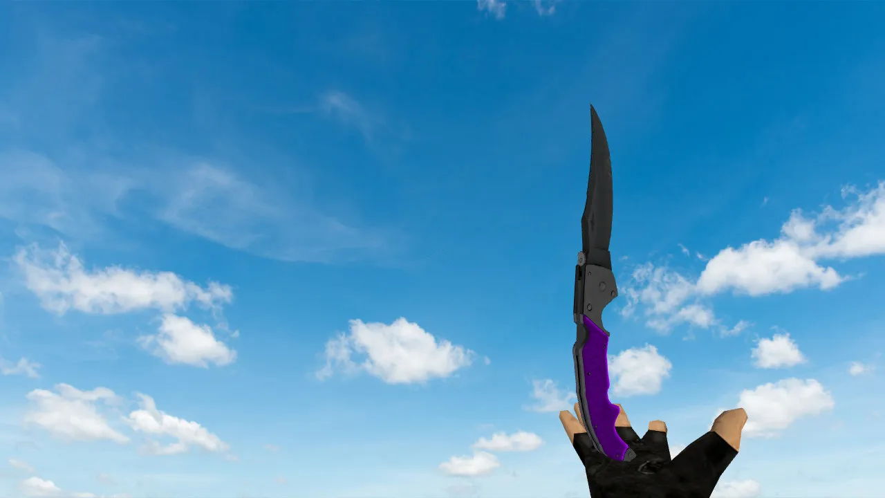 Скриншот Модель ножа Falchion «Ультрафиолет» v_ p_ w_ для CS 1.6: звуки, анимации осмотра и качество текстур