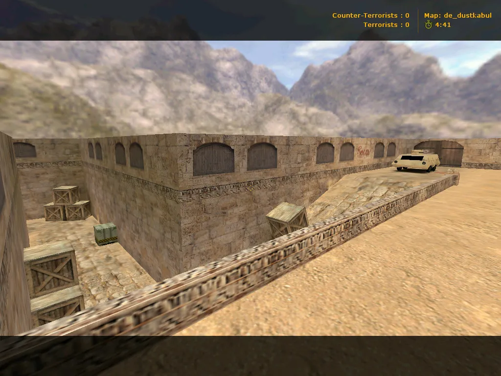 Скриншот  Карта de_dustkabul для CS 1.6: баланс сторон, точки, маршруты, bot .nav и оптимизация