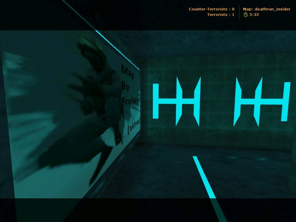 Скриншот  deathrun_insider карта для CS 1.6: ловушки, раунды, точки, .nav и оптимизация для стабильной игры