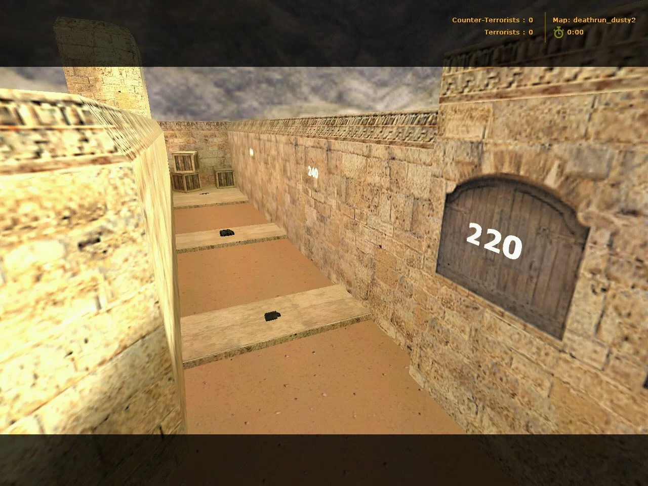 Скриншот  deathrun_dusty2 для CS 1.6: тактики, точки, .nav и оптимизация карт