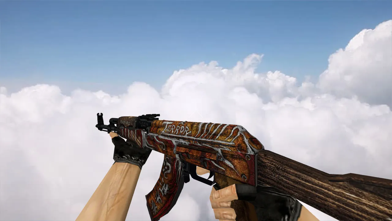 Скриншот Модель v_ak47 АК-47 Scarecrow для CS 1.6: p_ и w_ версии, звук, анимация осмотра, текстуры