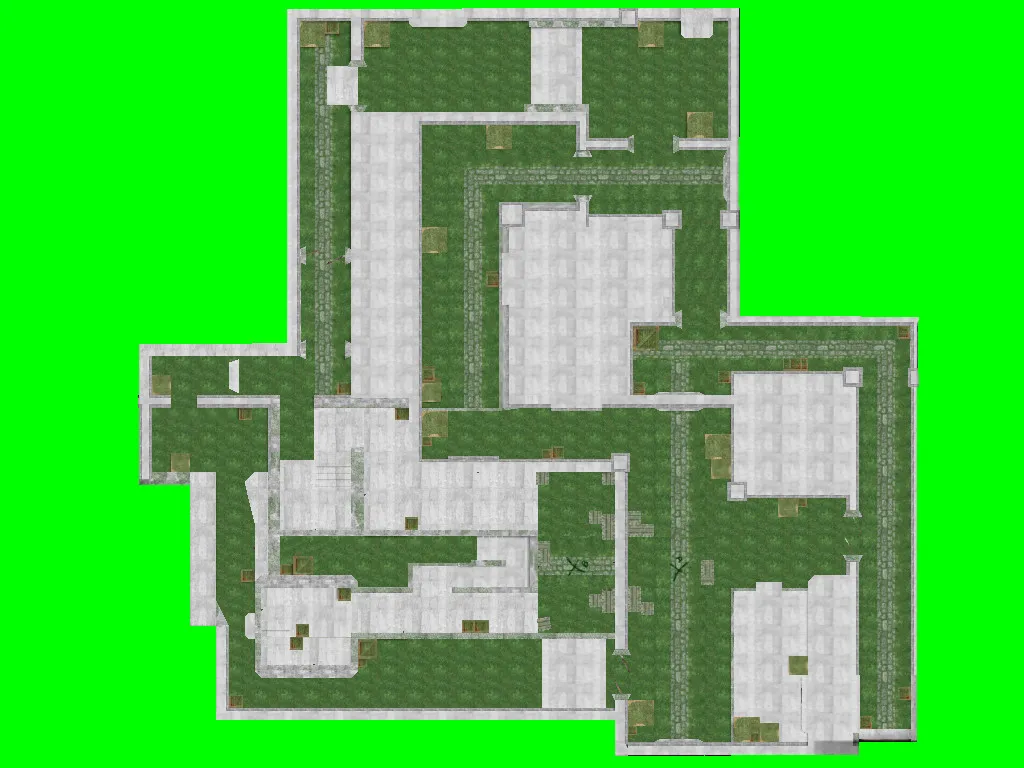 Скриншот  de_green для CS 1.6: тактика, точки, .nav для ботов и оптимизация wpoly/epoly