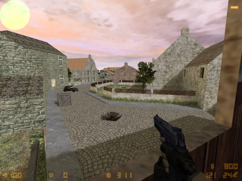 Скриншот  Карта de_carentan для CS 1.6: тактики за CT и T, точки контроля, оптимизация wpoly/epoly, .nav для ботов