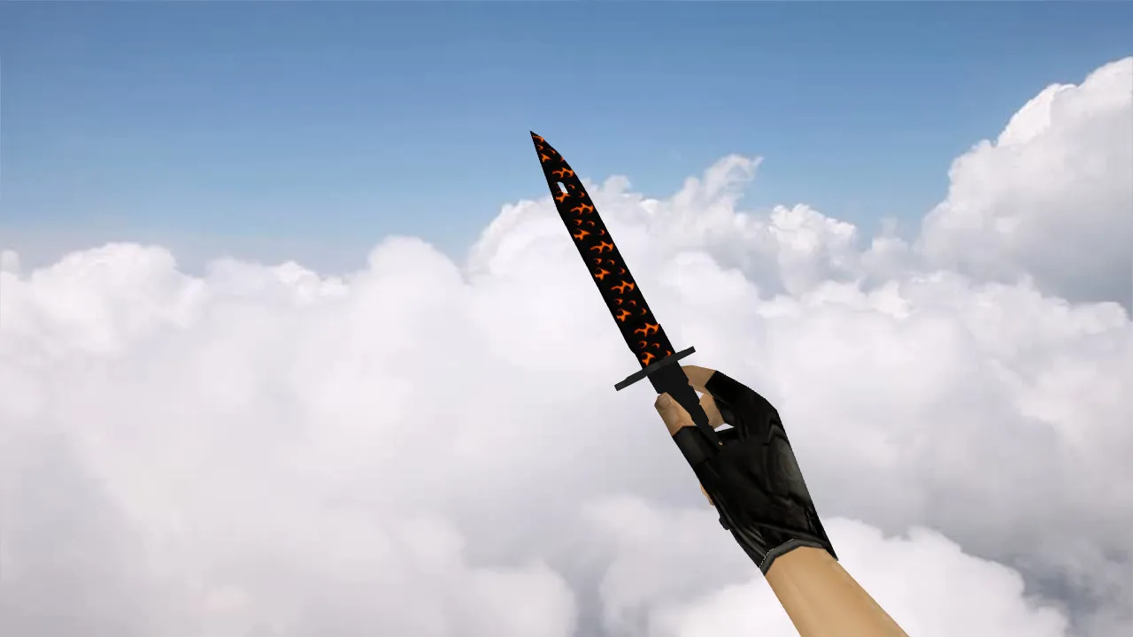 Скриншот Модель Bayonet «Пламя» v_ для CS 1.6: p_, w_ нож, звуки, анимации осмотра, текстуры