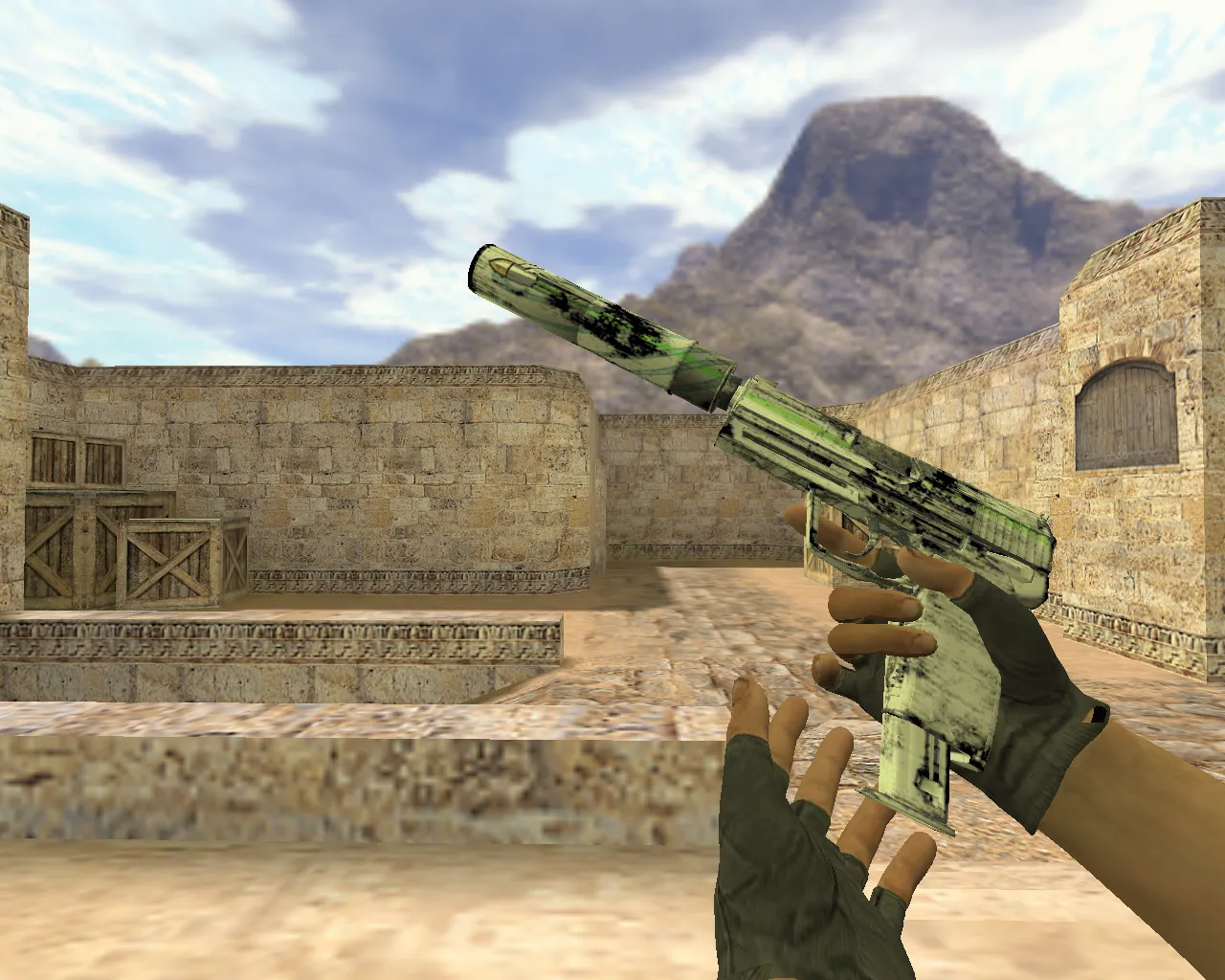 Скриншот Модель «USP Следы асфальта» для CS 1.6 - Качественные текстуры и анимация