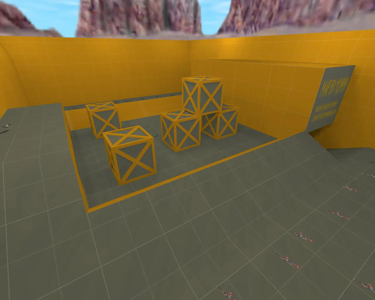 Скриншот  aim_ak_m4_orange для CS 1.6: прицеливание, споты и тренировка аима без лагов