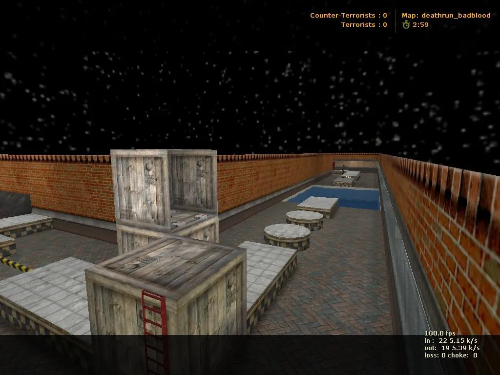 Скриншот  deathrun_badblood для CS 1.6: тактика за Т и КТ, точки, .nav и оптимизация карты
