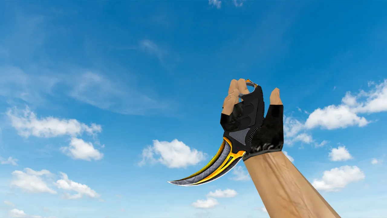 Скриншот Модель ножа Karambit Aztech для CS 1.6: v_, p_, w_ файлы, звуки, анимация осмотра и качество текстур