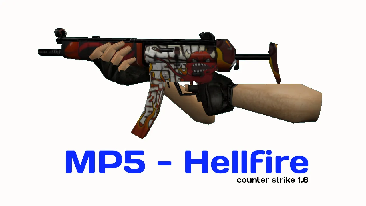 Скриншот Модель MP5 Hellfire для CS 1.6 - Качественные текстуры и анимация