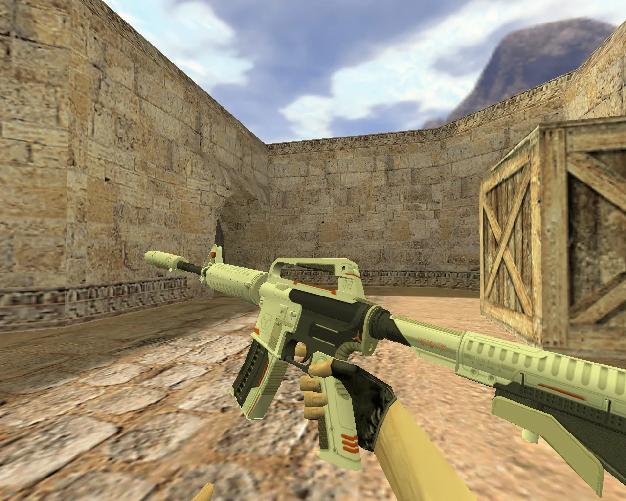 Скриншот Модель v_m4a1 механо-пушка для CS 1.6: p_m4a1, w_m4a1, звуки и анимация осмотра