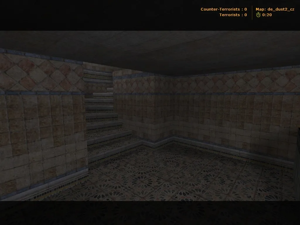 Скриншот  de_dust2_cz карта для CS 1.6: точки, раскидка, баланс сторон и настройки ботов