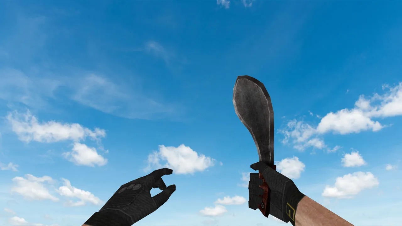 Скриншот Модель «Machete» для CS 1.6: нож v_machete, p_machete, w_machete с анимацией осмотра и звуками