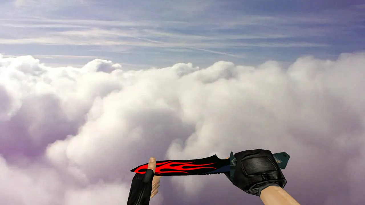 Скриншот Модель ножа Default Knife Tribal Fire (v_ / p_ / w_) для CS 1.6: звуки, анимация осмотра, текстуры