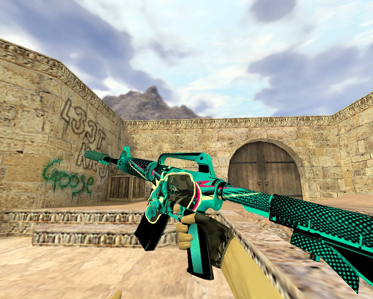 Скриншот Модель v_m4a1 «М4А1 Вандал» для CS 1.6: p_ и w_ версии, звуки, анимация осмотра, текстуры