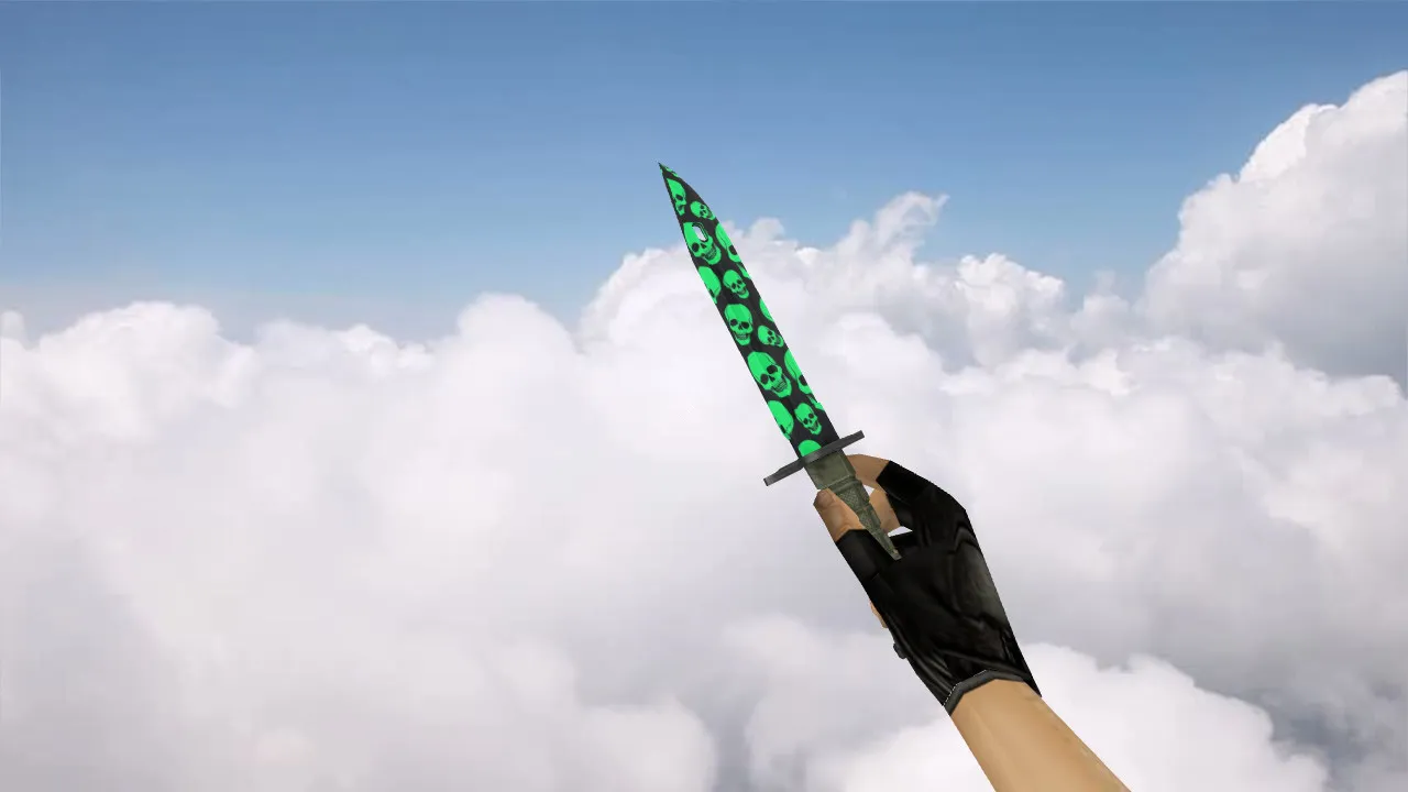 Скриншот  Модель ножа «Bayonet Skull Pattern» для CS 1.6: v_, p_, w_ файлы, звуки, анимация осмотра