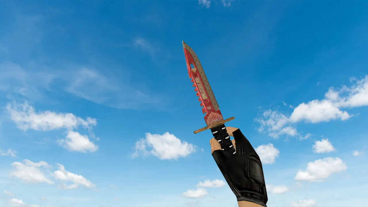 Скриншот Модель ножа v_knife для CS 1.6 «M9 Bayonet Kyoto» — звуки, анимация осмотра, качество текстур