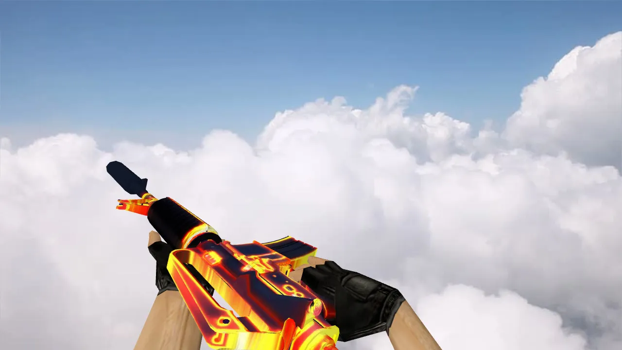Скриншот Модель M4A1 «Жар» для CS 1.6: v_, p_, w_ файлы, звук, анимация осмотра и качество текстур