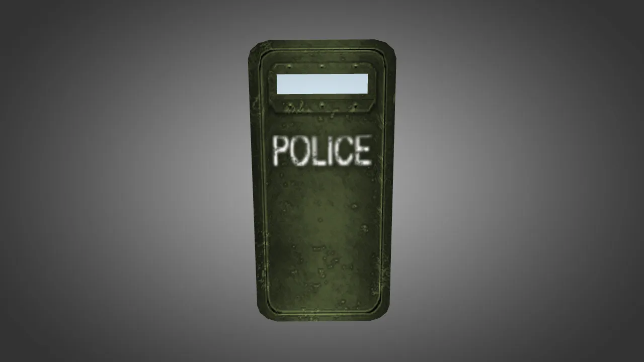 Скриншот Green Police Shield v_ p_ w_ модель для CS 1.6: звуки, анимация осмотра и текстуры