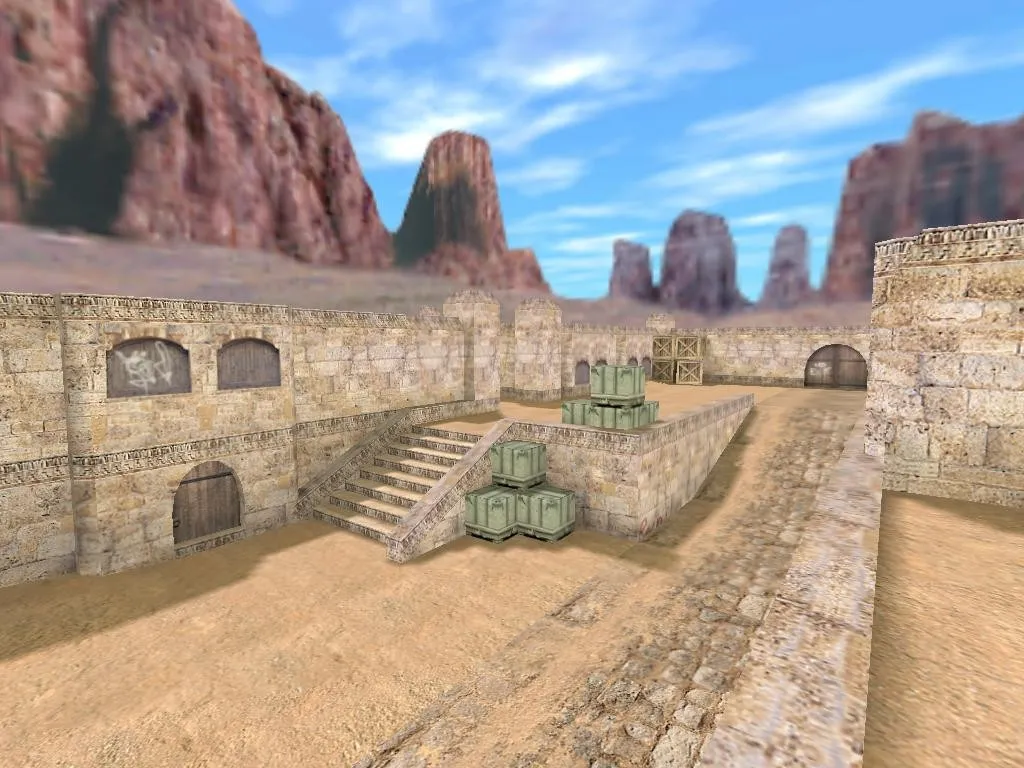 Скриншот  de_dust_a для CS 1.6: точки, тактика за Terror/CT и настройка для стабильного FPS