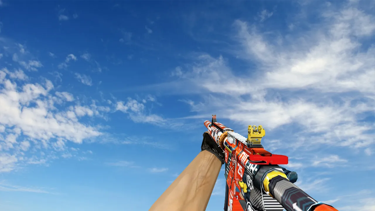 Скриншот Модель M4A1 для CS 1.6: v_m4a4, p_m4a4 и w_m4a4 «Кровавый спорт» — звуки, анимация осмотра, текстуры