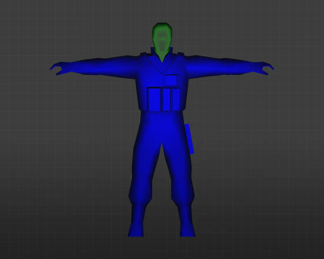 Скриншот Красные и синие модели игроков с зеленой головой для CS 1.6 - Уникальные скины