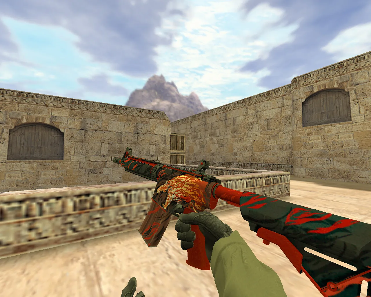 Скриншот Модель m4a4 «Вой» v_ для CS 1.6: p_ w_ модели, звуки, анимации осмотра и качество текстур