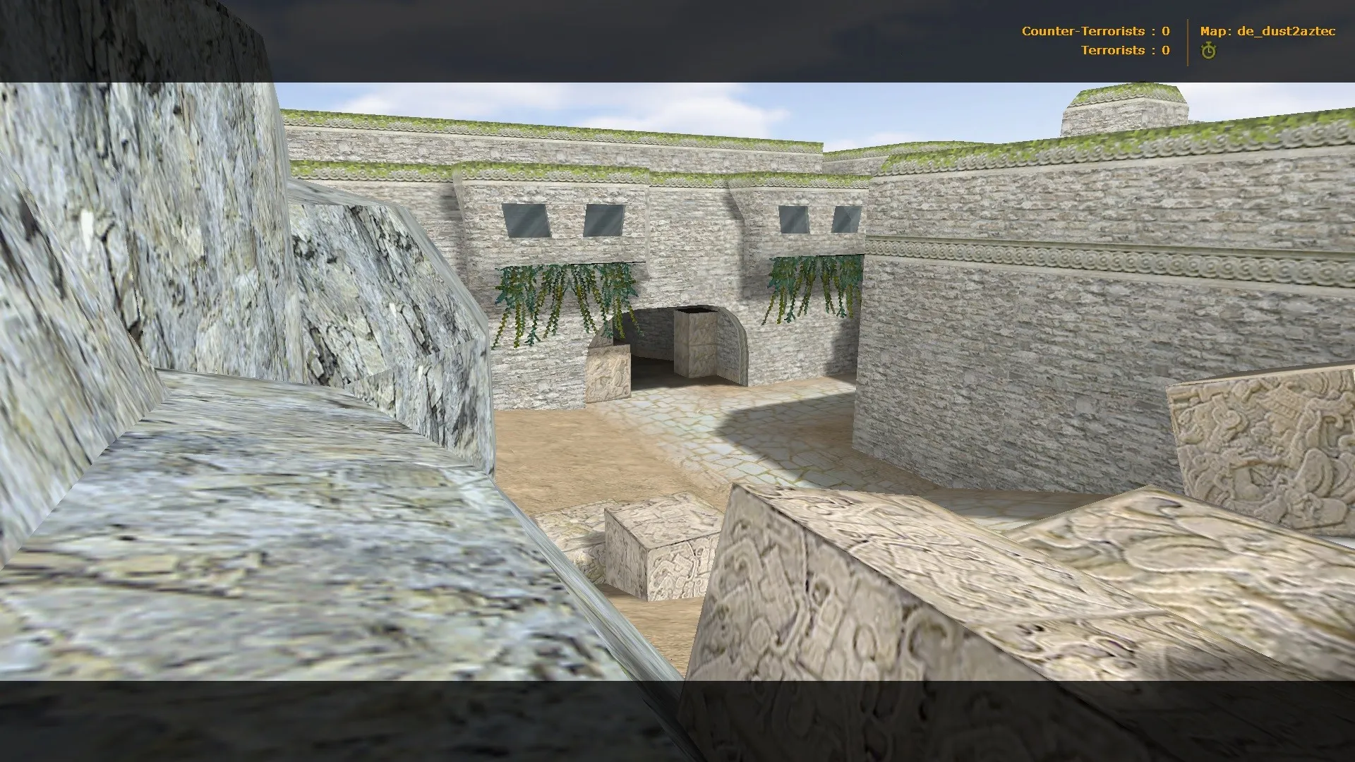 Скриншот  de_dust2aztec для CS 1.6: обзор карты, точки под Т/CT, .nav и оптимизация wpoly/epoly