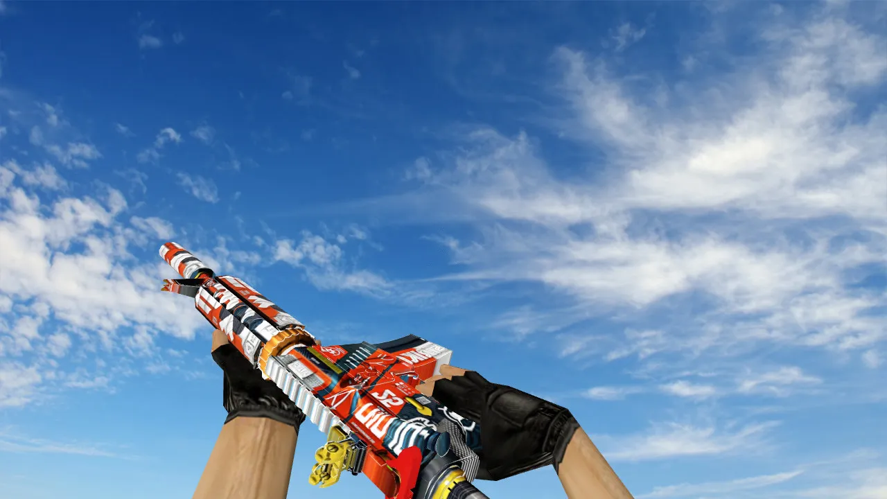 Скриншот Модель M4A1 для CS 1.6: v_m4a4, p_m4a4 и w_m4a4 «Кровавый спорт» — звуки, анимация осмотра, текстуры