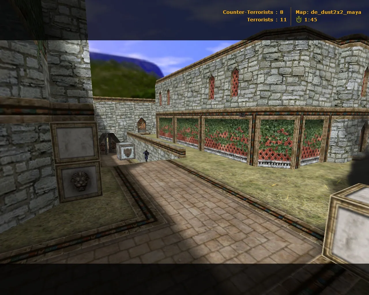 Скриншот  de_dust2x2_maya карта для CS 1.6: баланс сторон, точки, .nav, оптимизация wpoly/epoly