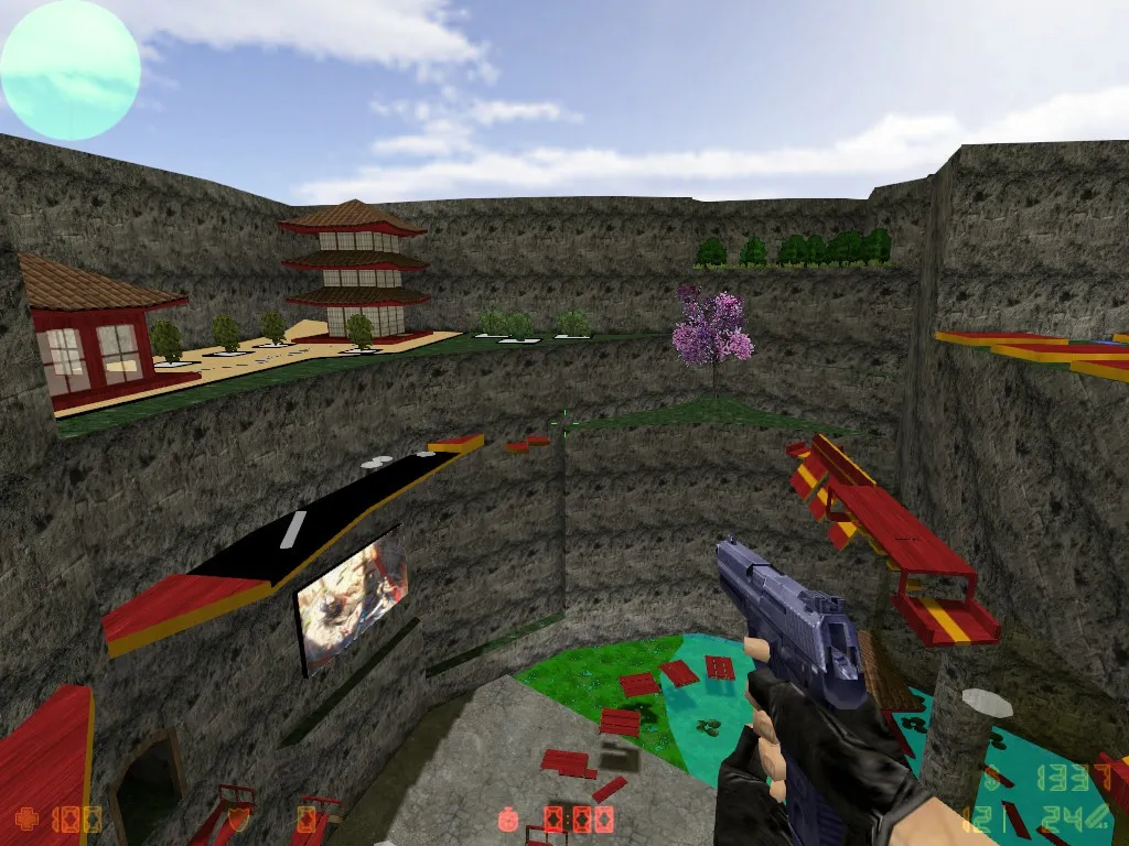 Скриншот  deathrun_knwa для CS 1.6: карта deathrun, раунды за терр и за спецов, раскидка точек и .nav для ботов