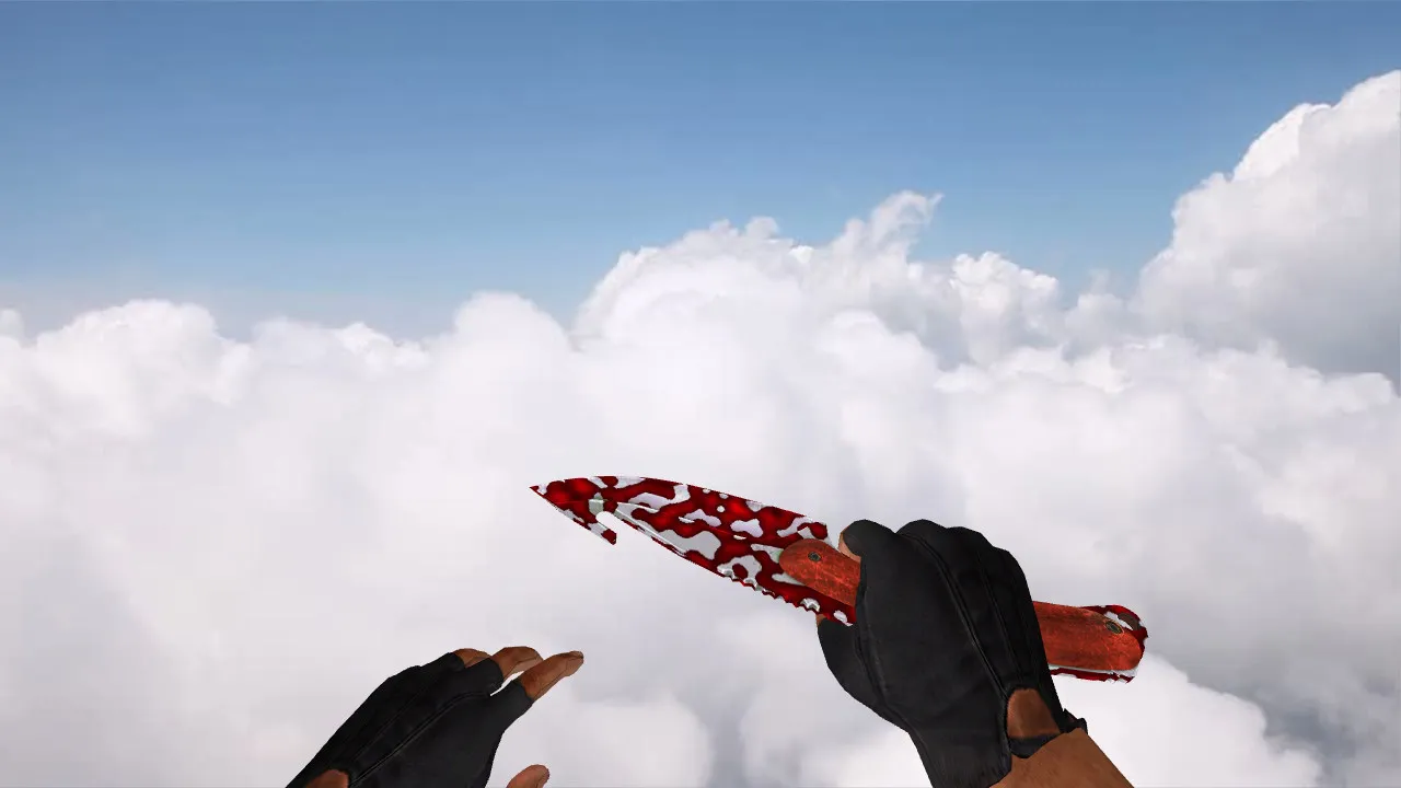 Скриншот  Модель «Gut Knife Streaks» для CS 1.6: v_ w_ p_ файлы, звуки, анимация осмотра и качество текстур