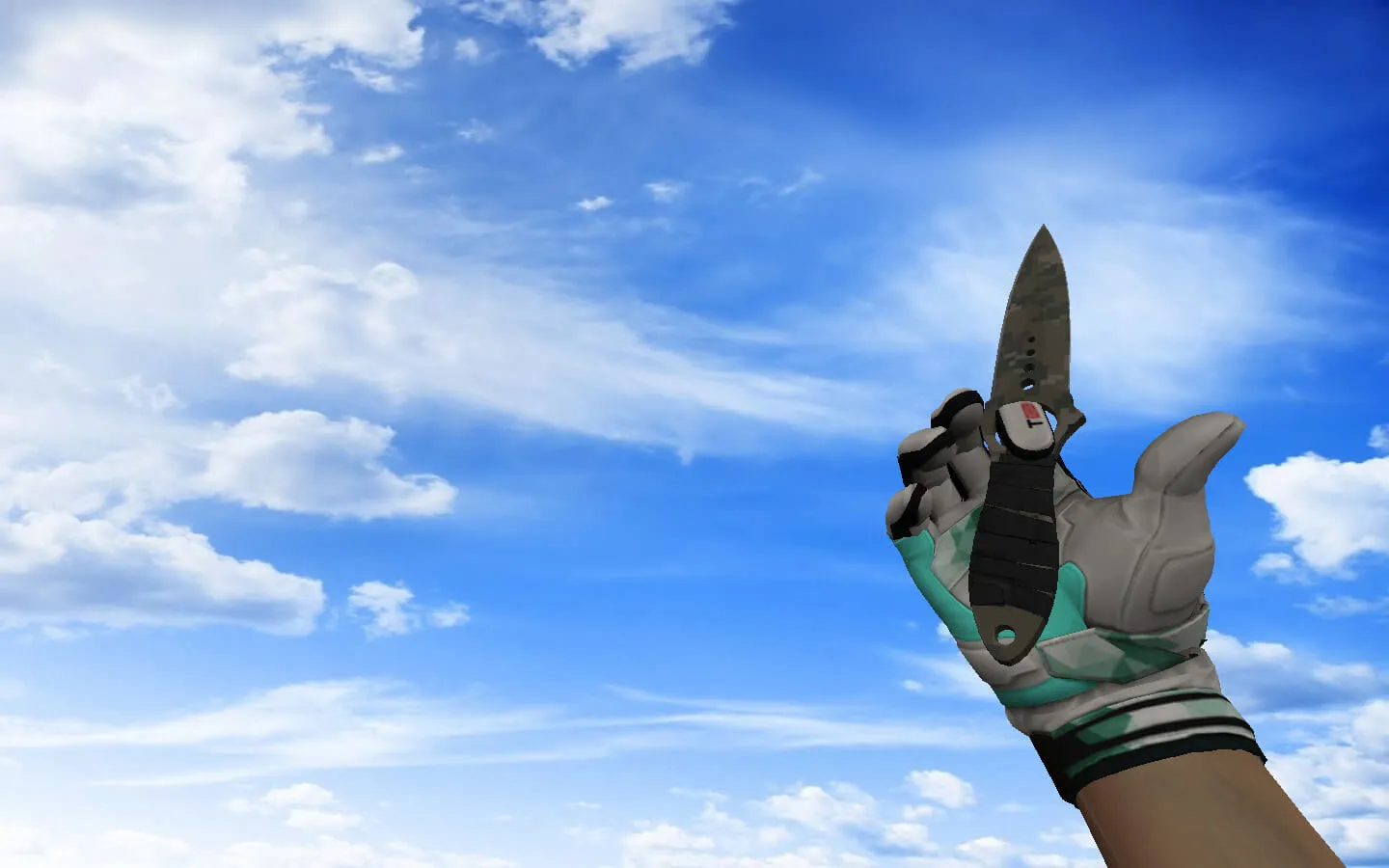 Скриншот v_knife Скелетный нож | Пиксельный камуфляж Лес для CS 1.6 — модель, звук, анимация осмотра