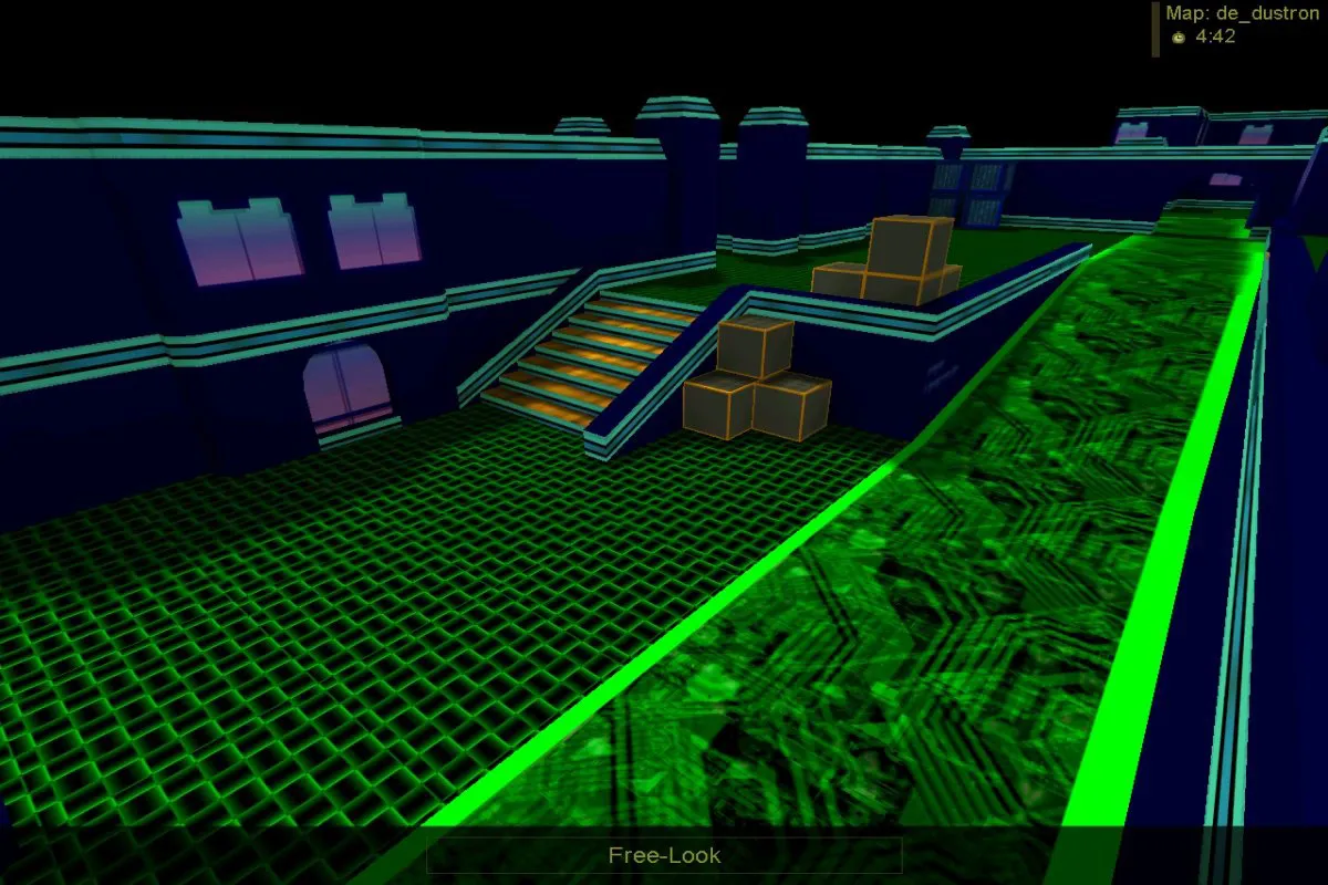 Скриншот  Карта de_dustron для CS 1.6: точки, .nav для ботов, оптимизация wpoly/epoly и баланс сторон