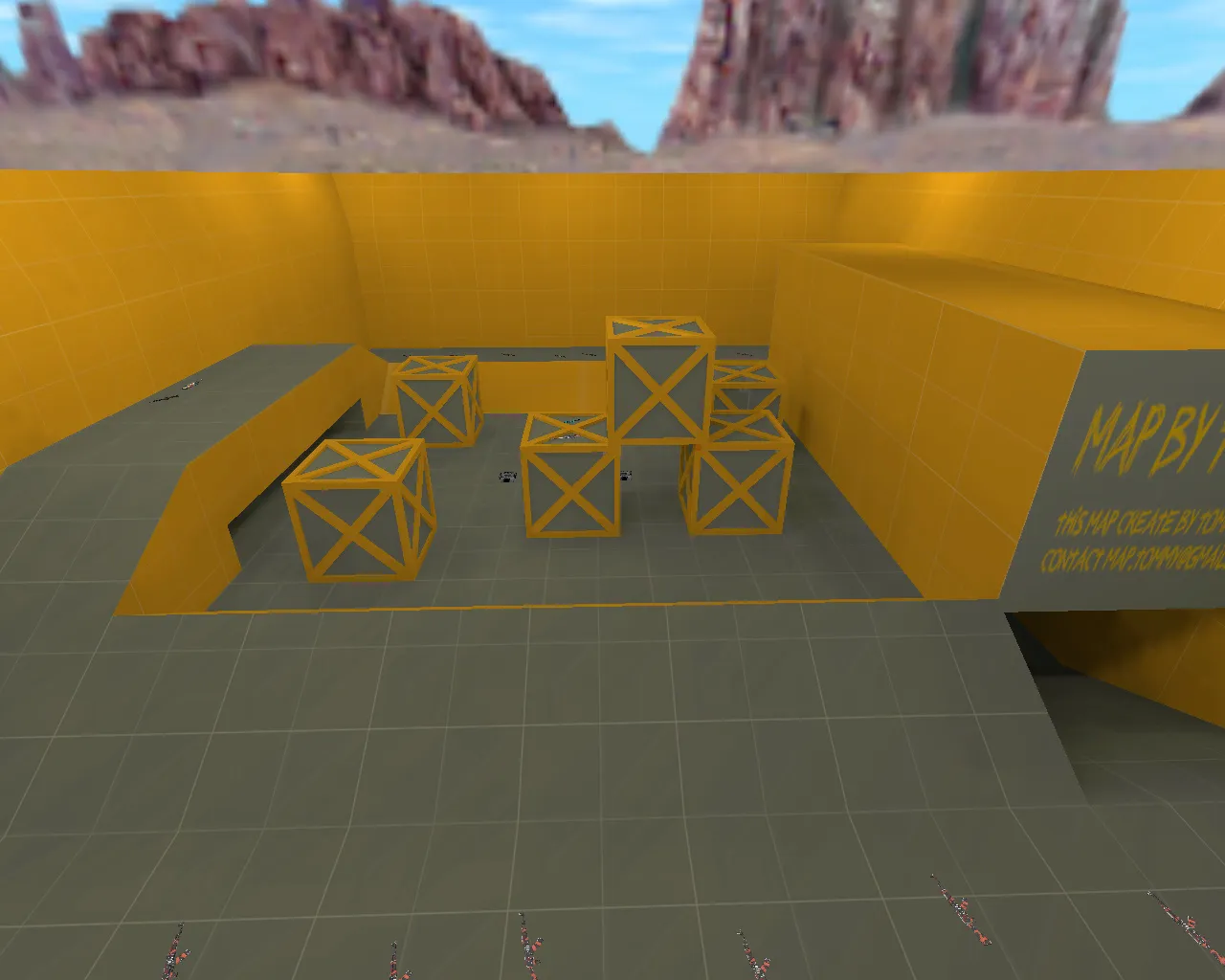 Скриншот  aim_ak_m4_orange для CS 1.6: прицеливание, споты и тренировка аима без лагов