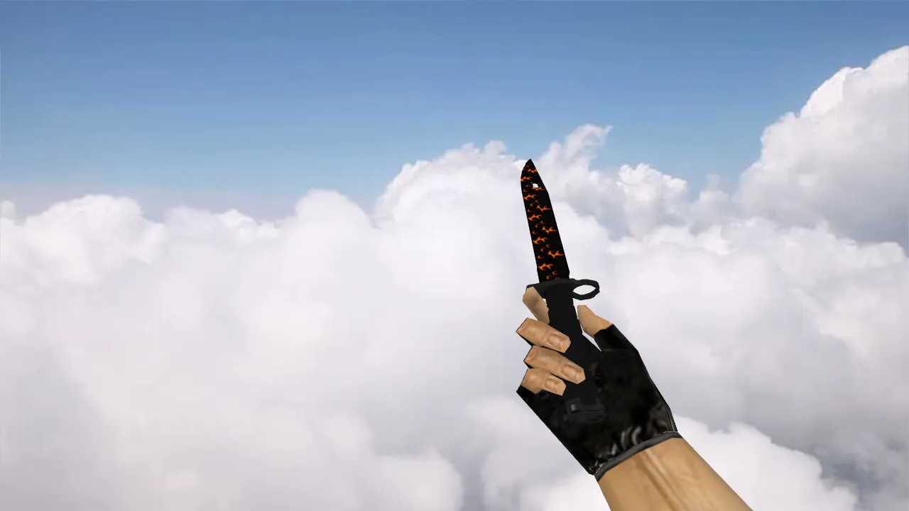 Скриншот Модель Bayonet «Пламя» v_ для CS 1.6: p_, w_ нож, звуки, анимации осмотра, текстуры