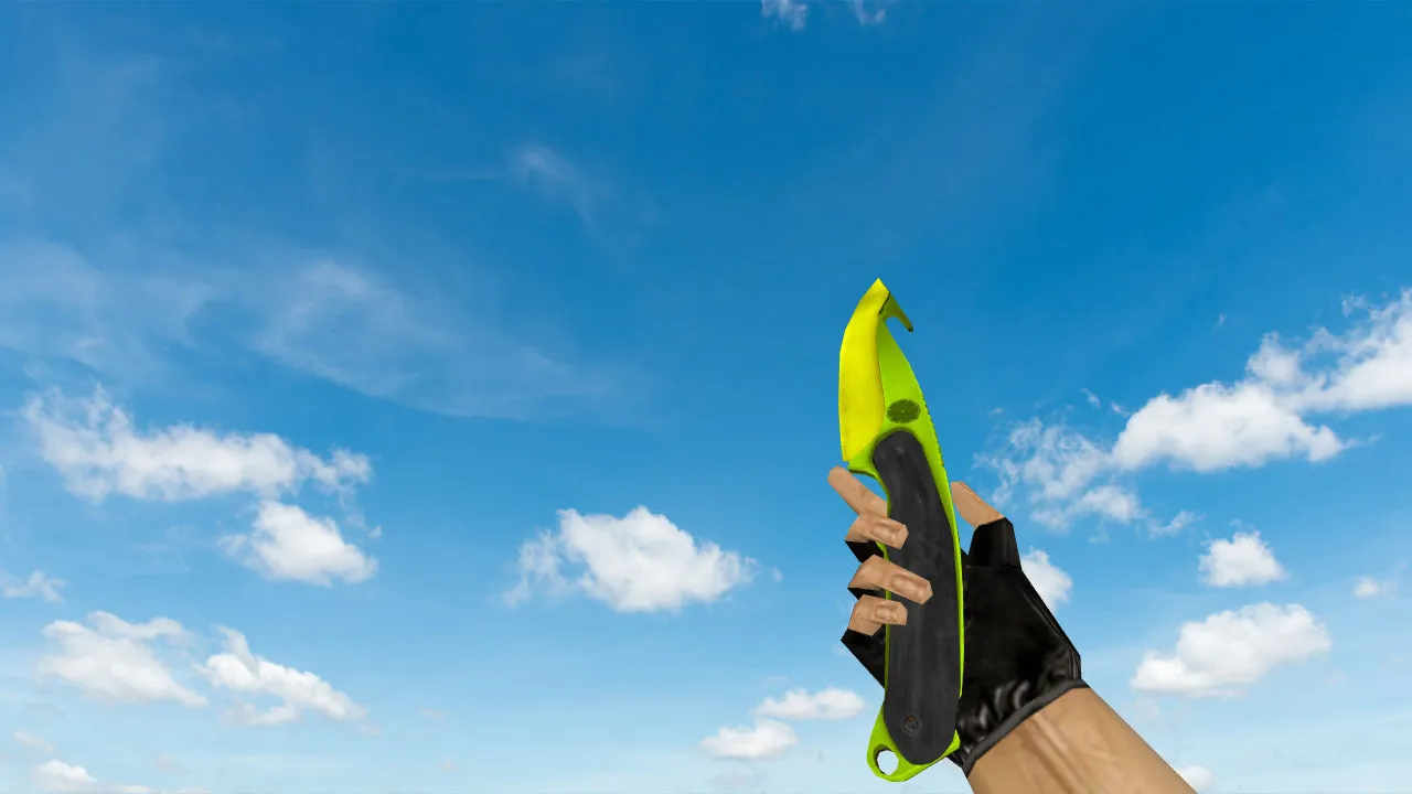 Скриншот Модель «Gut Knife Hecklux Lime» v_ для CS 1.6: p_ и w_ файлы, звуки, анимация осмотра, текстуры