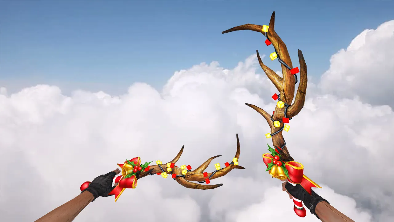 Скриншот Нож «Рога оленя» v_ и p_ модель для CS 1.6: звуки, анимация осмотра, текстуры, настройка и установка