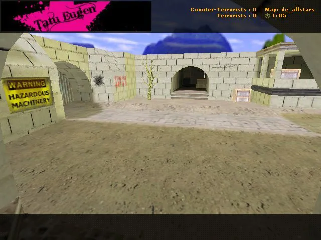 Скриншот Карта de_allstars для CS 1.6: баланс сторон, точки, .nav для ботов и оптимизация wpoly/epoly