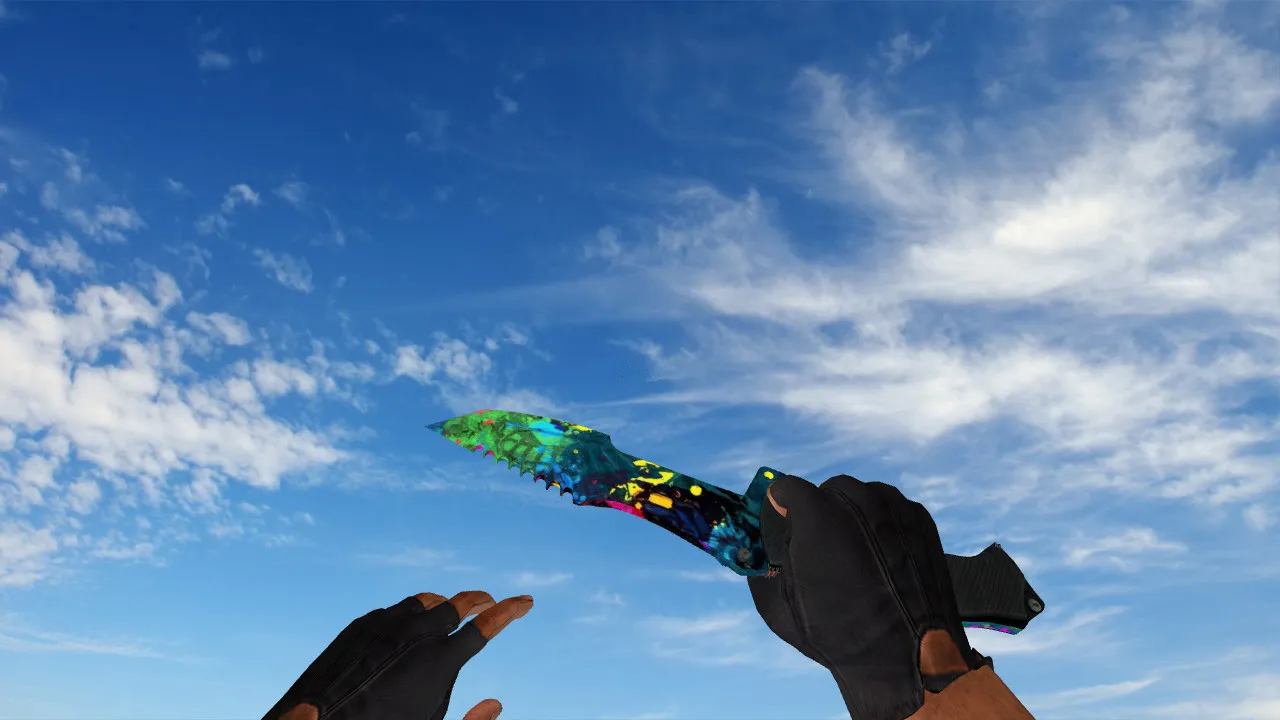 Скриншот Модель ножа Huntsman Knife Paintsplash v_ для CS 1.6: звуки, анимация осмотра, v_/p_/w_ и текстуры
