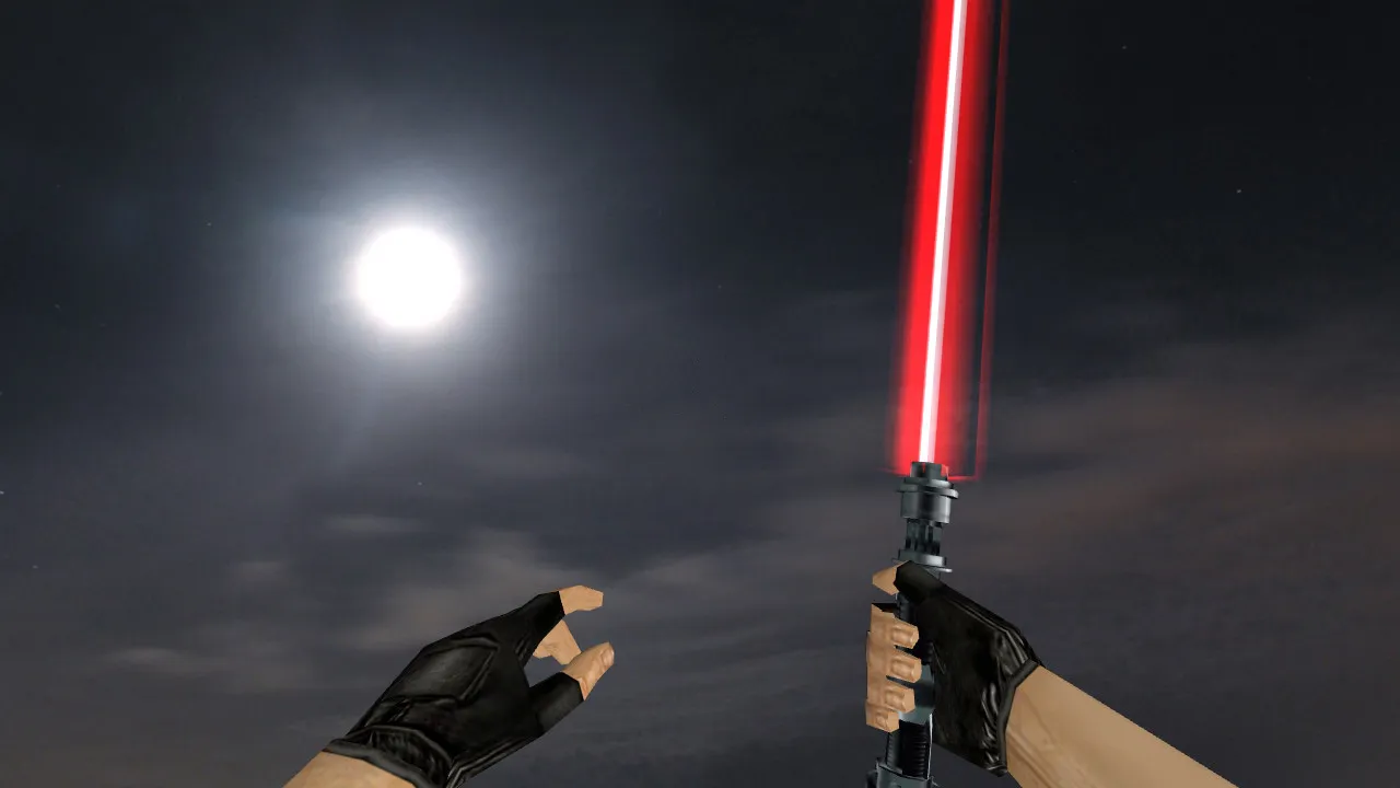 Скриншот  Модель ножа Lightsaber Multicolor Pack v_ и p_ для CS 1.6: звуки, анимация осмотра, качество текстур