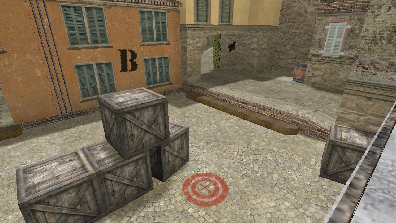 Скриншот  de_esl_villaggio_b1 карта CS 1.6: тактика за CT/T, точки, .nav и оптимизация wpoly/epoly