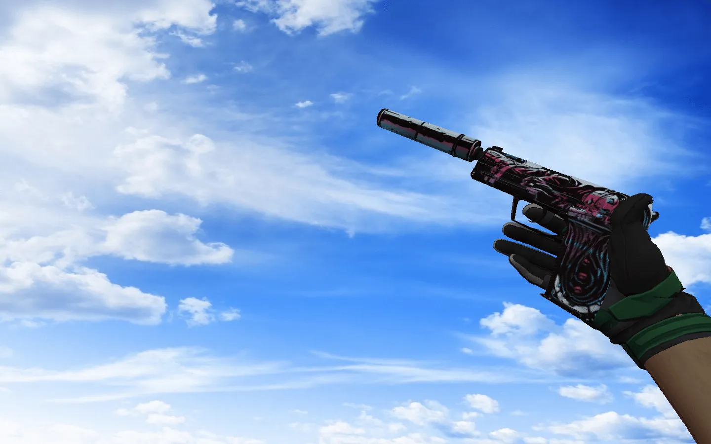 Скриншот  Пак оружия CS 1.6 с ☆ мотоциклетными перчатками «Черепаха»: AK-47, AWP, ножи и керамбиты с осмотром