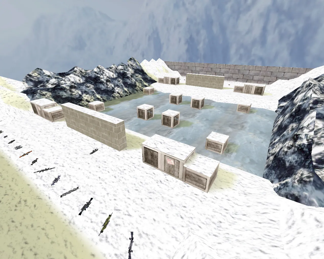 Скриншот  Карта fy_snowflakes для CS 1.6: баланс сторон, точки, .nav для ботов, оптимизация wpoly/epoly