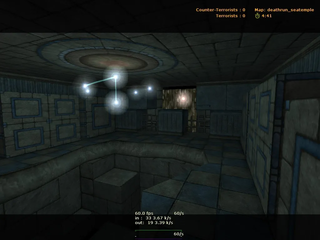 Скриншот  deathrun_seatemple для CS 1.6: карта Deathrun, точки за T/CT, .nav для ботов и оптимизация