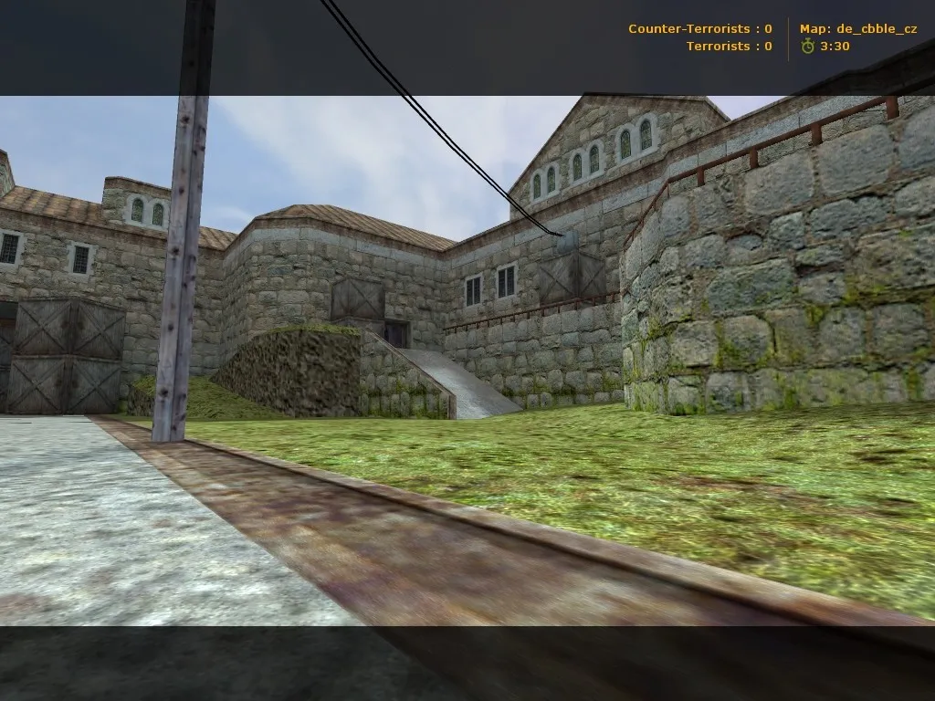 Скриншот  de_cbble_cz карта для CS 1.6: баланс сторон, точки, .nav для ботов, оптимизация wpoly/epoly