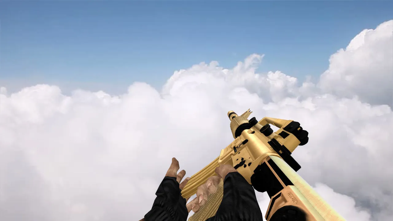 Скриншот Модель v_m4a1 Modernized M4A1 Desert Edition для CS 1.6: p_m4a1, w_m4a1, звуки, анимация осмотра